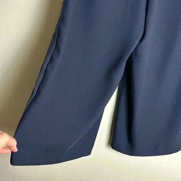 Boden Pants Wide Leg 6P Tuxedo Cropped Navy Trousers Work Business Office Slacks - Picture 7 of 13